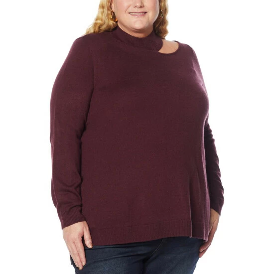 Best deal 👍 Colleen Lopez Collection Colleen Lopez Cutout Mock Neck Sweater Lapis Blue ✨ - Image 2