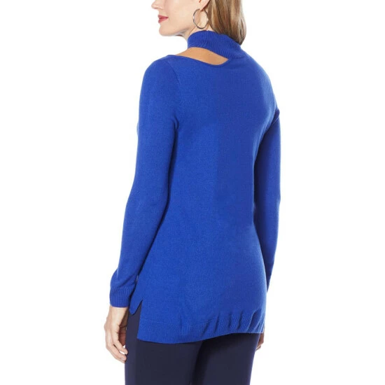 Best deal 👍 Colleen Lopez Collection Colleen Lopez Cutout Mock Neck Sweater Lapis Blue ✨ - Image 3