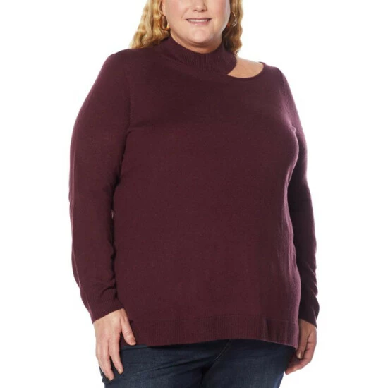 Best deal 👍 Colleen Lopez Collection Colleen Lopez Cutout Mock Neck Sweater Lapis Blue ✨ - Image 5