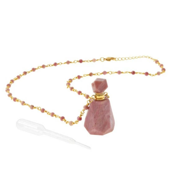 Promo π Colleen Lopez Collection Colleen Lopez Gemstone Perfume Bottle Necklace Pink Quartzite π - Image 3