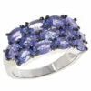 New 🔔 Colleen Lopez Collection Colleen Lopez Multi-Row Tanzanite Sterling Silver Wide Band Ring 🥰