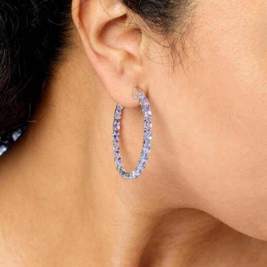 Budget ๐ Colleen Lopez Collection Colleen Lopez Exotic Gemstone Hoop Earrings Aquamarine ๐ - Image 2