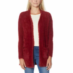 New 👍 Colleen Lopez Collection Colleen Lopez "CL Soft" Snuggle Knit Cardigan Burgundy ✨