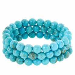 Wholesale 🔥 Colleen Lopez Collection Colleen Lopez 3-piece Gemstone Bead Stretch Bracelet Set Turquoise-color Magnesite 🌟