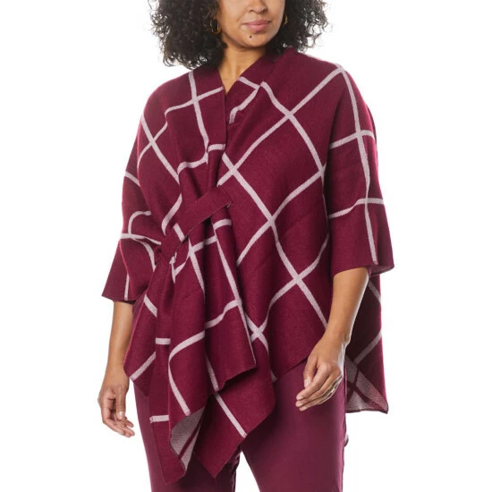 New โ๏ธ Colleen Lopez Collection Colleen Lopez Reversible Wrap Front Shawl Ice Gray ๐งจ - Image 12