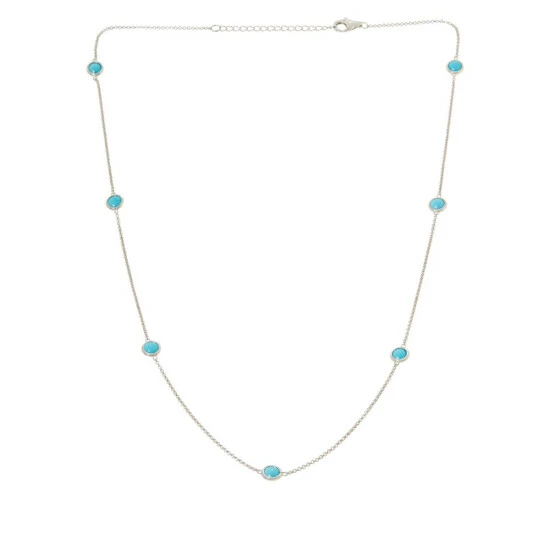 Best Sale ๐งจ Colleen Lopez Collection Colleen Lopez Kingman Turquoise Station Sterling Silver Necklace ๐