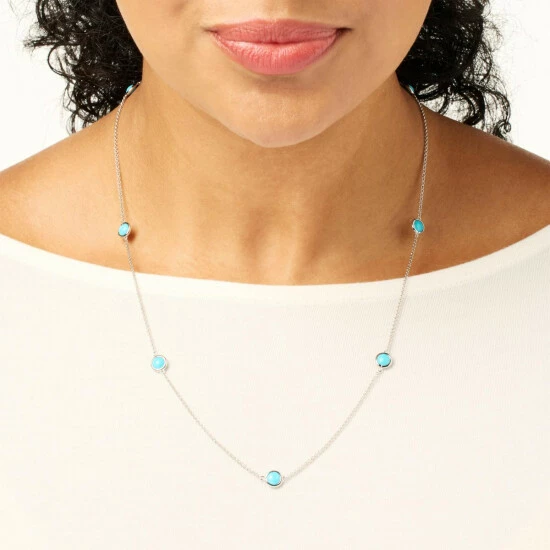 Best Sale ๐งจ Colleen Lopez Collection Colleen Lopez Kingman Turquoise Station Sterling Silver Necklace ๐ - Image 2