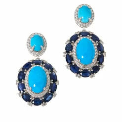 Best deal ✨ Colleen Lopez Collection Colleen Lopez Kingman Turquoise And Sapphire Drop Earrings ✔️