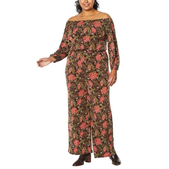 Flash Sale π Colleen Lopez Collection Colleen Lopez Convertible Off-the-Shoulder Jumpsuit Black Floral βοΈ - Image 2