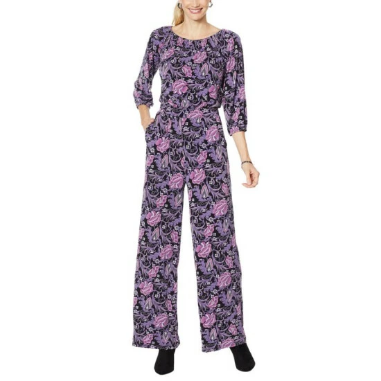 Flash Sale π Colleen Lopez Collection Colleen Lopez Convertible Off-the-Shoulder Jumpsuit Black Floral βοΈ - Image 4