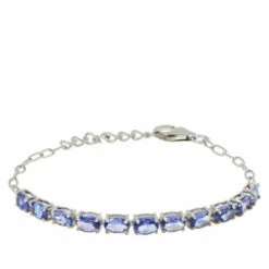 New ✔️ Colleen Lopez Collection Colleen Lopez Tanzanite Sterling Silver Paperclip Chain Bracelet 🎉