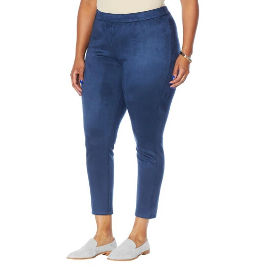 Wholesale π Colleen Lopez Collection Colleen Lopez Stretch Faux Suede Pull-On Skinny Pant Deep Sea π - Image 2