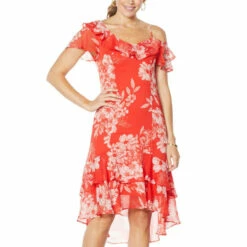 New 😀 Colleen Lopez Collection Colleen Lopez One Shoulder Ruffle 👗 Dress Bright Aqua 🎉