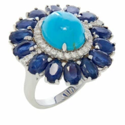 Coupon ❤️ Colleen Lopez Collection Colleen Lopez Kingman Turquoise And Sapphire Cocktail Ring ✔️