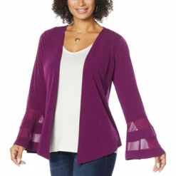 Budget 🛒 Colleen Lopez Collection Colleen Lopez Mesh Inset Topper Dark Purple 😀