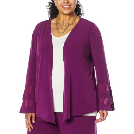 Budget 🛒 Colleen Lopez Collection Colleen Lopez Mesh Inset Topper Dark Purple 😀 - Image 2