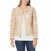 New 👍 Colleen Lopez Collection Colleen Lopez Faux Leather And Mesh Tiger Jacket Pink Sand 👍