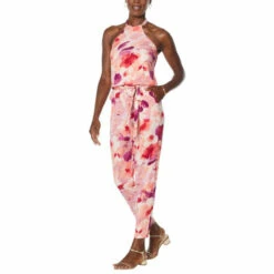 Cheapest 🌟 Colleen Lopez Collection Colleen Lopez Printed Halter Jumpsuit Dark Navy 💯