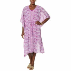 Outlet 🔔 Colleen Lopez Collection Colleen Lopez 2-piece Printed Midi Caftan 👗 Dress With Slip Teal 🤩