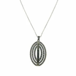 Best Sale 👍 Colleen Lopez Collection Colleen Lopez Sterling Silver Marcasite Oval Pendant With Chain Marcasite Color 💯