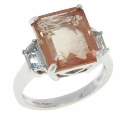 Brand new 🎉 Colleen Lopez Collection Colleen Lopez Sterling Silver Oregon Sunstone And White Topaz Ring 😀