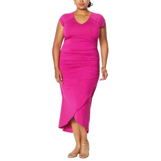 Best reviews of โค๏ธ Colleen Lopez Collection Colleen Lopez Shirred Maxi ๐ Dress Green Palm ๐งจ - Image 9