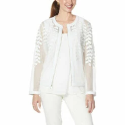 Promo ๐ Colleen Lopez Collection Colleen Lopez Faux Leather Leaf And Mesh Jacket Bright Fuchsia ๐