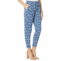 Brand new 🔥 Colleen Lopez Collection Colleen Lopez Tie Waist Pant Blue Ikat 😀