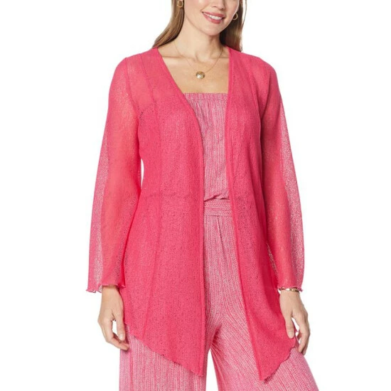 Cheapest ✨ Colleen Lopez Collection Colleen Lopez Long-Sleeve Raschel Lace Cardigan Blue Tint ✨ - Image 6