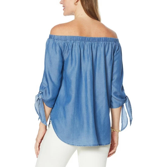 New ๐ Colleen Lopez Collection Colleen Lopez Off-the-Shoulder Top With Tie Sleeves Light ๐ - Image 3