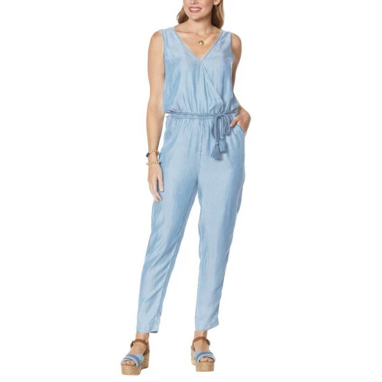 Cheap 🛒 Colleen Lopez Collection Colleen Lopez Sleeveless Jumpsuit With Drawstring Waist Dark 🌟
