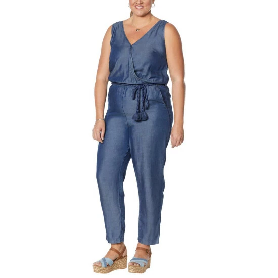 Cheap 🛒 Colleen Lopez Collection Colleen Lopez Sleeveless Jumpsuit With Drawstring Waist Dark 🌟 - Image 2