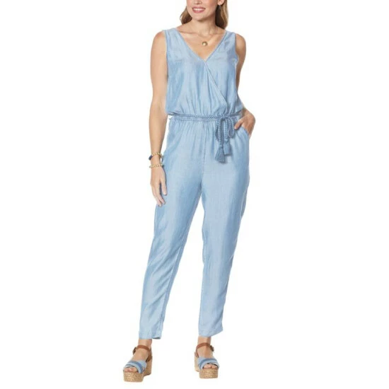 Cheap 🛒 Colleen Lopez Collection Colleen Lopez Sleeveless Jumpsuit With Drawstring Waist Dark 🌟 - Image 5