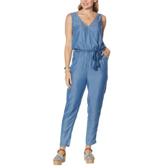 Cheap 🛒 Colleen Lopez Collection Colleen Lopez Sleeveless Jumpsuit With Drawstring Waist Dark 🌟 - Image 6