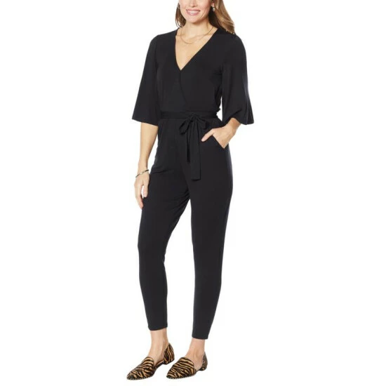 Cheap ๐ Colleen Lopez Collection Colleen Lopez Flutter-Sleeve Jumpsuit With Pocket Black ๐งจ - Image 5