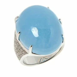 Best Sale โ Colleen Lopez Collection Colleen Lopez Sterling Silver Oval Aquamarine And White Zircon Ring โ