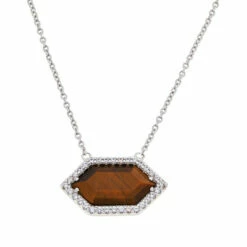 Budget 🎁 Colleen Lopez Collection Colleen Lopez Hexagon Gemstone And White Zircon Necklace Malachite 🛒