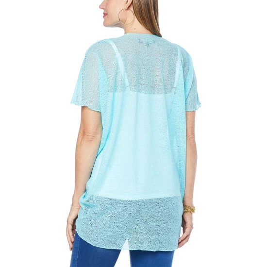 Best reviews of 🤩 Colleen Lopez Collection Colleen Lopez Mesh Twist-Front Top Turquoise 😍 - Image 2