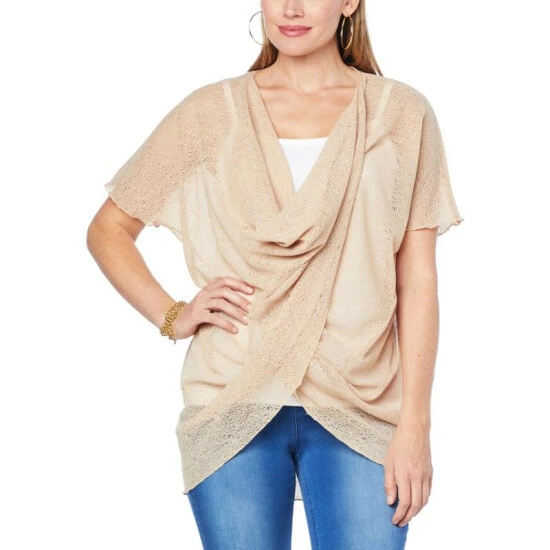 Best reviews of 🤩 Colleen Lopez Collection Colleen Lopez Mesh Twist-Front Top Turquoise 😍 - Image 5