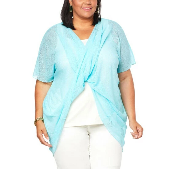 Best reviews of 🤩 Colleen Lopez Collection Colleen Lopez Mesh Twist-Front Top Turquoise 😍 - Image 6