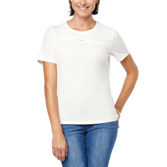 Best reviews of ✔️ Colleen Lopez Collection Colleen Lopez Short-Sleeve Cutout Tee Gibraltar Sea 🔔 - Image 6