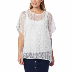 Best deal 😀 Colleen Lopez Collection Colleen Lopez Crochet Knit Poncho Black 👏