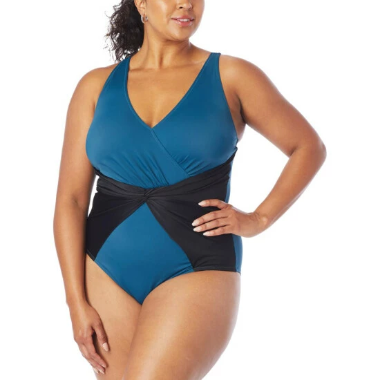 Brand new ๐ Colleen Lopez Collection Colleen Lopez Colorblock Twist Front ๐ฉฑ Swimsuit Tomato Red ๐ฅ - Image 2