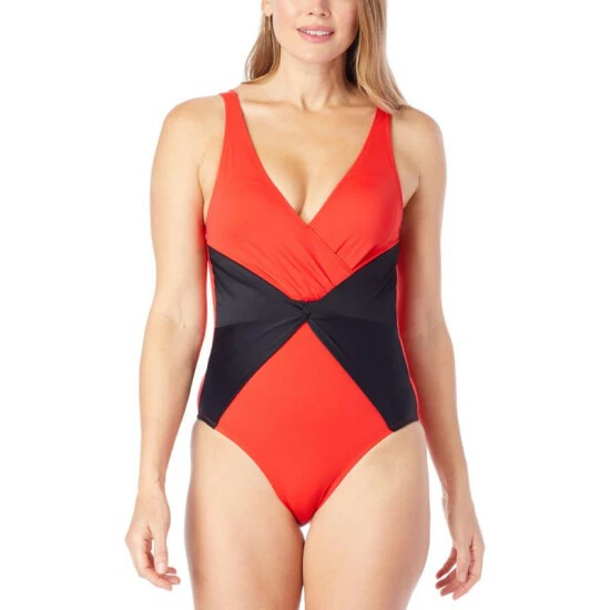 Brand new ๐ Colleen Lopez Collection Colleen Lopez Colorblock Twist Front ๐ฉฑ Swimsuit Tomato Red ๐ฅ - Image 7