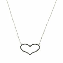 New 🔔 Colleen Lopez Collection Colleen Lopez Sterling Silver 0.26ctw Diamond Heart-Shaped Necklace Champagne Diamond 😉