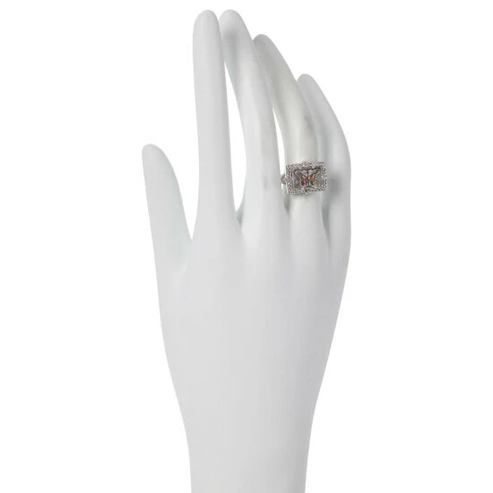 Hot Sale ❤️ Colleen Lopez Collection Colleen Lopez Sterling Silver Sapphire Floating Charm Ring Pink Sapphire ⭐ - Image 3