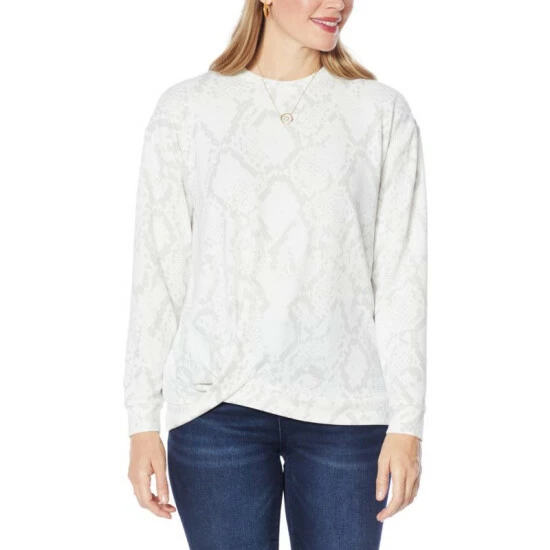 Cheapest ๐ Colleen Lopez Collection Colleen Lopez Snake-Print Side Twist Top Ivory Snake ๐คฉ - Image 6