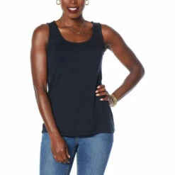 Outlet 🥰 Colleen Lopez Collection Colleen Lopez French Terry Knit Tank Black 🤩