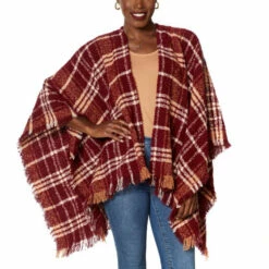 Best reviews of β€οΈ Colleen Lopez Collection Colleen Lopez Boucle Wrap With Fringe Trim Black π₯