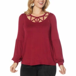 Outlet ๐คฉ Colleen Lopez Collection Colleen Lopez French Terry Balloon Sleeve Top Deep Forest ๐งจ